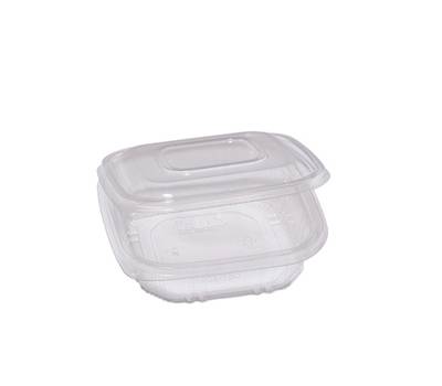Contenitori in PP - con coperchio incernierato - 15,5 x 15,5 x 3,7 cm - conf. 50 pezzi - Europack - 48411052 - 8007626780066 - DMwebShop