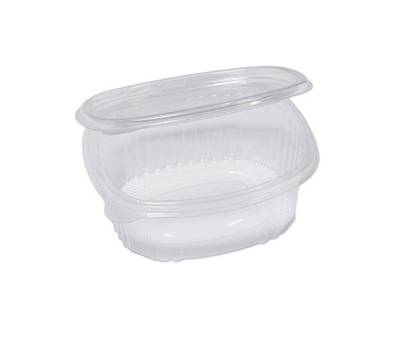 Contenitori ovali in PET - con coperchio incernierato - 14 x 11,9 x 5 cm - pack 50 pezzi - Europack - 1507105002 - 8007626780288 - DMwebShop