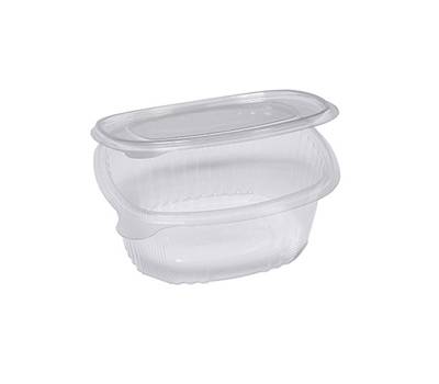 Contenitori ovali in PET - con coperchio incernierato - 16 x 13,5 x 6,2 cm - conf. 50 pezzi - Europack - 1507207501 - 8007626780240 - DMwebShop