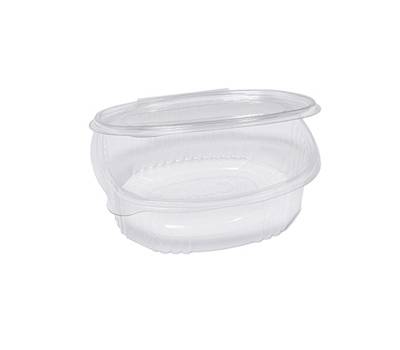 Contenitori ovali in PET - con coperchio incernierato - 18 x 15,1 x 6,5 cm - conf. 50 pezzi - Europack - 1507310001 - 8007626780523 - DMwebShop