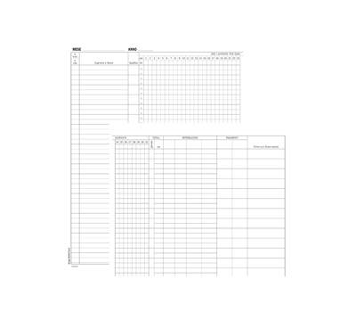 Registro presenze mensili 48 pagine 31 x 24,5 cm - 19320