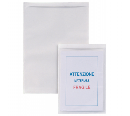 Buste autoadesive Iesti Strip - PVC - A5 - (15 x 21 cm) trasparente - conf. 5 pezzi - Sei Rota 321521
