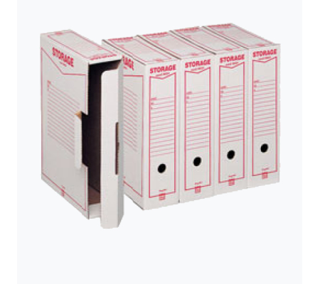Scatola archivio Storage - A4 - 8,5 x 31,5 x 22,3 cm - bianco e rosso - 1601 Esselte Dox - King Mec 00160100
