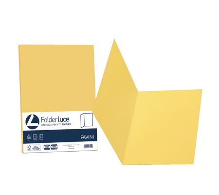 Cartelline semplici Luce - 200 gr - 25 x 34 cm - giallo sole - conf. 50 pezzi - Favini A50B664