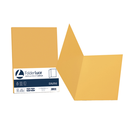 Cartelline semplici Luce - 200 gr - 25 x 34 cm - giallo oro - conf. 50 pezzi - Favini A50H664