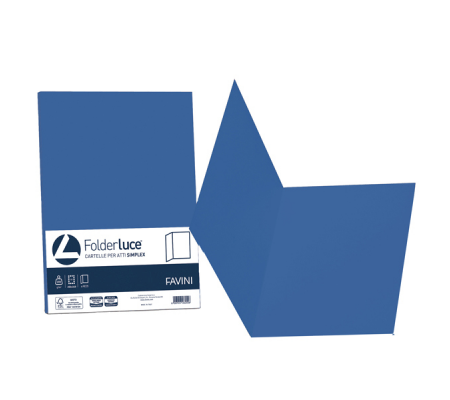 Cartelline semplici Luce - 200 gr - 25 x 34 cm - blu prussia - conf. 50 pezzi - Favini - A50K664 - 8007057262131 - DMwebShop