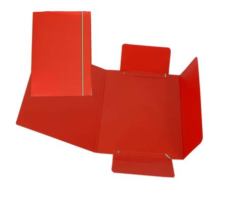 Cartellina con elastico cartone plastificato 3 lembi - 17 x 25 cm - rosso - conf. 10 pezzi - Cart. Garda - CG0040LBXXXAE02 - 37537A - DMwebShop