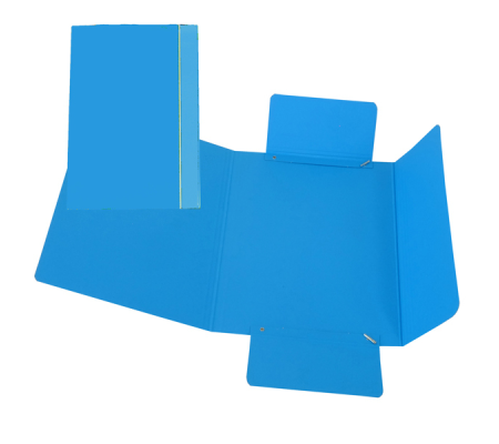 Cartellina con elastico cartone plastificato 3 lembi - 17 x 25 cm - azzurro - Cart. Garda