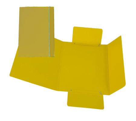 Cartellina con elastico cartone plastificato 3 lembi - 17 x 25 cm - giallo - Cart. Garda