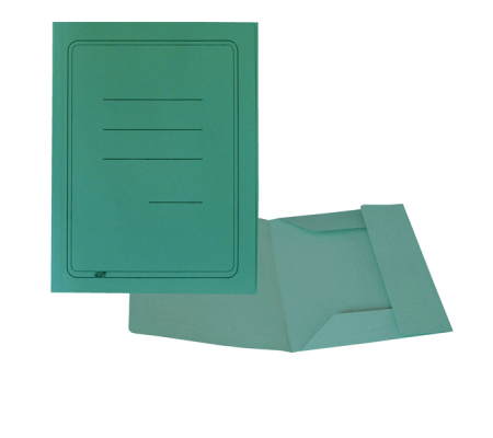 Cartelline 3 lembi con stampa cartoncino Manilla - 200 gr - 25 x 33 cm - verde - conf. 50 pezzi - Cart. Garda
