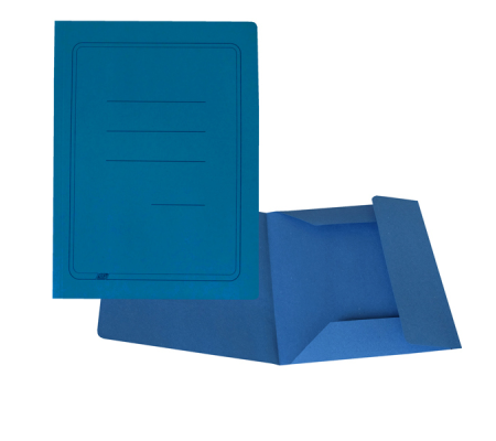 Cartelline 3 lembi con stampa cartoncino Manilla - 200 gr - 25 x 33 cm - azzurro - conf. 50 pezzi - Cart. Garda