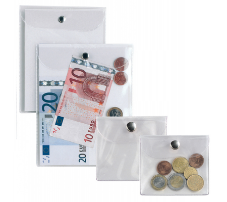 Busta con bottone Press 3E - PVC - 11,2 x 20,5 cm - trasparente - Sei Rota 441120