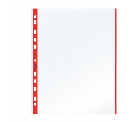 Buste forate con banda colorata Linear buccia - 21 x 29,7 cm - rosso - conf. 10 pezzi - Favorit - 100460030 - 8006779318409 - DMwebShop