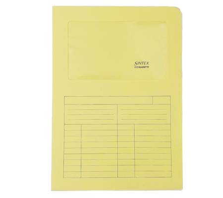Cartelline a L con finestra Sintex - cartoncino - 120 gr - 22 x 31 cm - giallo - conf. 50 pezzi - Blasetti - 570 - 8007758005709 - DMwebShop