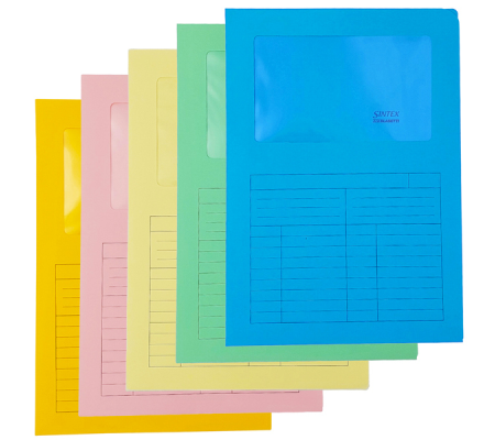 Cartelline a L con finestra Sintex cartoncino - 120 gr - 22 x 31 cm - mix 5 colori - conf. 20 pezzi - Blasetti - 576 - 8007758005761 - DMwebShop