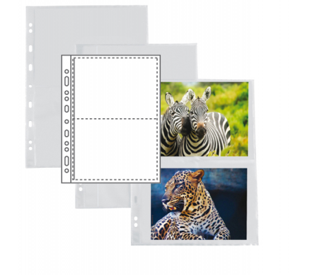 Buste forate Atla F - porta foto 4 spazi - 15 x 21 cm - trasparente - conf. 10 pezzi - Sei Rota 662503