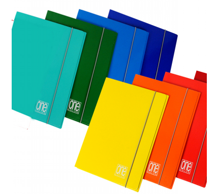 Cartellina One Color - con elastico - 3 lembi - 26 x 35 cm - colori assoriti - Blasetti 2390