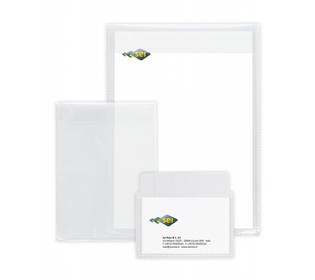 Buste con patella Soft P - PPL - 22 x 30 cm - liscio - trasparente - conf. 25 pezzi - Sei Rota 642230