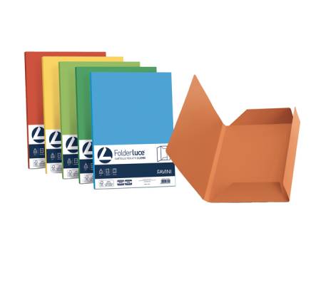 Cartelline 3 lembi Luce - 200 gr - 24,5 x 34,5 cm - mix 5 colori - conf. 25 pezzi - Favini - A50X434 - 8007057263916 - DMwebShop