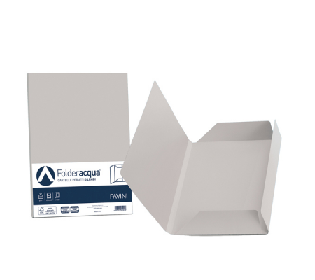 Cartelline 3 lembi Acqua - 200 gr - 24,5 x 34,5 cm - ghiaccio - conf. 25 pezzi - Favini A50U434