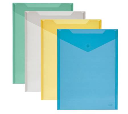 Busta con bottone - formato verticale - 18 x 25 cm - colori assortiti - conf. 12 pezzi - Lebez - 80198 - 8007509062289 - DMwebShop