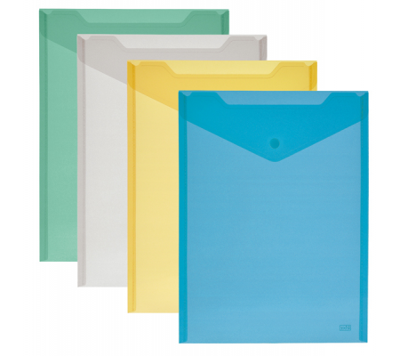 Busta con bottone - formato verticale - 18 x 25 cm - colori assortiti - Lebez 80198