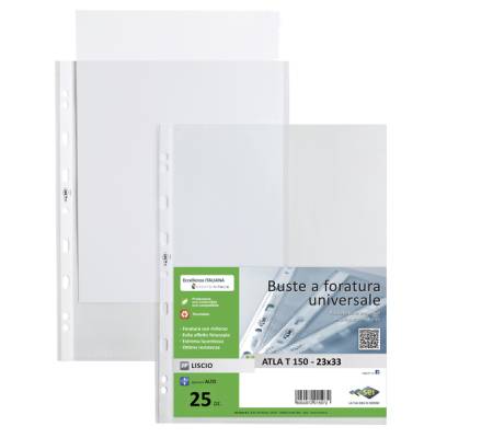 Buste forate Atla T pesante liscio 23 x 33 cm trasparente Sei Rota 662317 - 4152