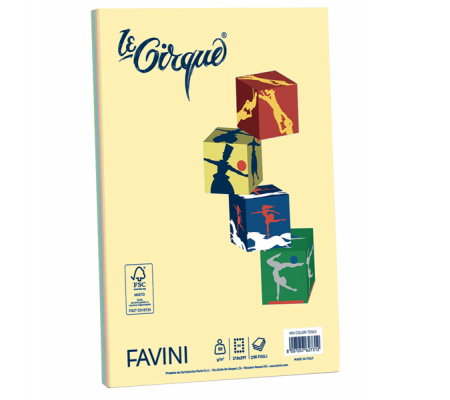 Carta Le Cirque - A4 - 80 gr - mix 4 colori pastello - conf. 200 fogli - Favini - A71X414 - 8007057627114 - DMwebShop