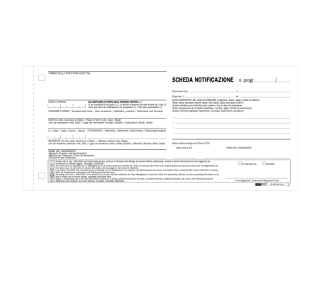 Scheda di notifica fogli snap - 25 fogli - 2 copie autoricalcanti - 10 x 22 cm - conf. 250 pezzi - Edipro - E5876N - DMwebShop