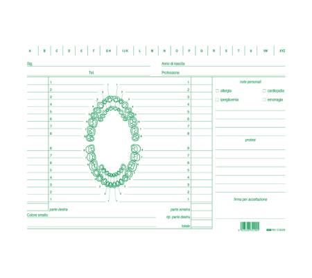 Schede in cartoncino per dentisti - 17 x 24 cm - verde - conf. 100 pezzi - Edipro - E3529 - 8023328352912 - DMwebShop