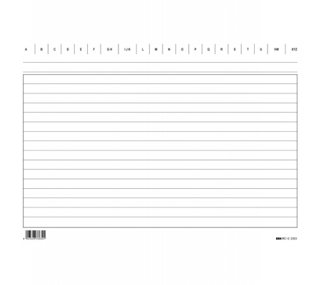 Schede in cartoncino rigate - 17 x 24 cm - orizzontale - conf. 100 pezzi - Edipro E3363BL