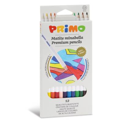 Matite colorate Minabella diametro mina 3,8 mm colori assortiti astuccio 12 pezzi Primo 522MINAB12 - 600