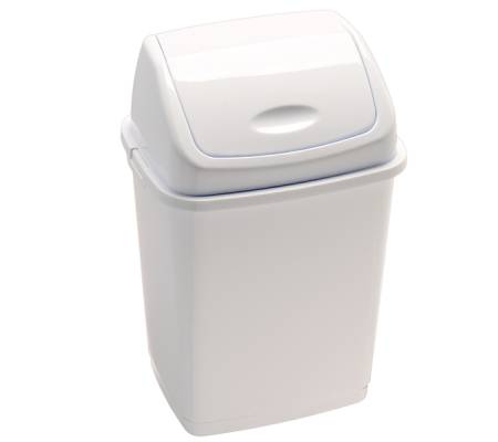 Pattumiera con coperchio basculante Rif Basic 29x23x45 cm 18 lt bianco Medial 909018 - 703