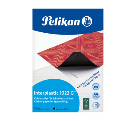Carta carbone Interplastic 1022G - 21 x 31 cm - nero - conf. 10 fogli - Pelikan - 401026 - 4012700401021 - DMwebShop