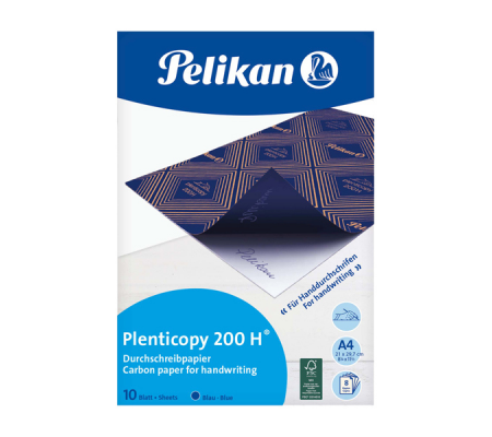 Carta da ricalco Plenticopy 200H - 21 x 29,7 cm - blu - conf. 10 fogli - Pelikan - 434738 - 4012700434739 - DMwebShop