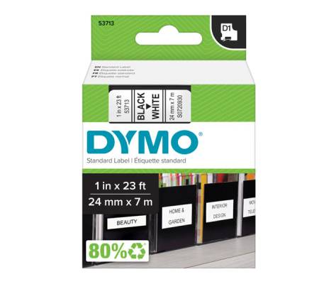 Nastro D1 537130 - 24 mm x 7 mt - nero-bianco - Dymo - S0720930 - 5411313537131 - DMwebShop
