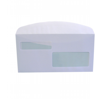 Busta doppia finestra - lembo gommato - 115 x 227 mm - 90 gr - bianco - conf. 500 pezzi - Blasetti - 100 - DMwebShop