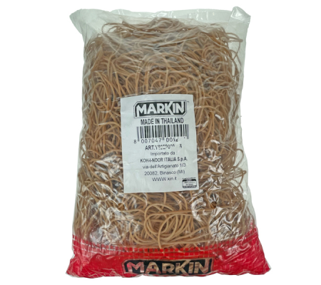 Elastici - Ø 5 cm - sacco da 1 kg - caucciu' - avana - Markin - Y525P050X15 - 8007047005380 - DMwebShop