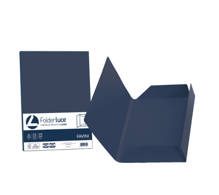 Cartelline 3 lembi Luce - 200 gr - 24,5 x 34,5 cm - blu cobalto - conf. 25 pezzi - Favini - A506434 - 8007057263770 - DMwebShop