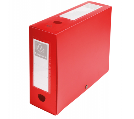 Scatola per archivio box - con bottone - 25 x 33 cm - dorso 10 cm - rosso - Exacompta - 59935E - 3130630599357 - DMwebShop