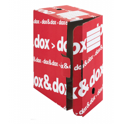 Scatola archivioe - 17 x 35 x 25 cm - bianco e rosso - Esselte - Dox - 1600174 - 8004389079567 - DMwebShop
