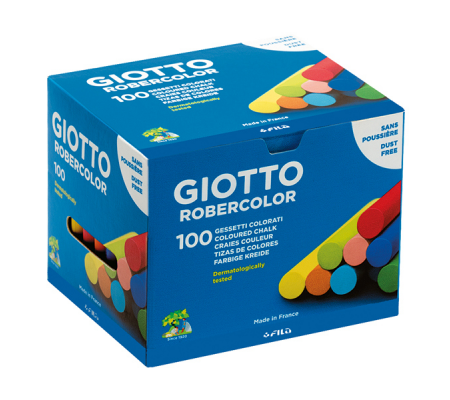 Gessetti Robercolor - lunghezza 80 mm - con Ø 10 mm - colorati - Scatola 100 gessetti tondi - Giotto - 539000 - 8000825967559 - DMwebShop