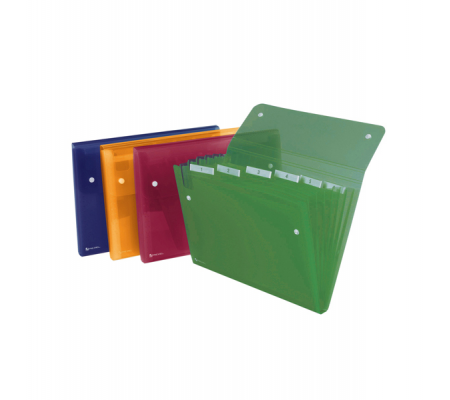Cartella a soffietto Ice - 6 tasche - 22 x 30 cm - colori assortiti - Rexel 2102032