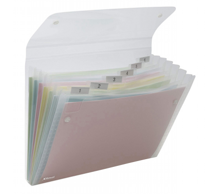 Cartella a soffietto Ice - 6 tasche - 22 x 30 cm - trasparente - Rexel 2102033