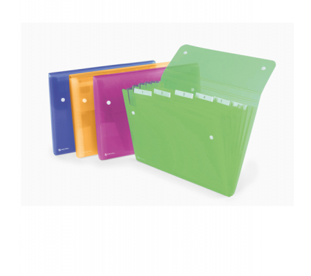 Cartella a soffietto Ice - 13 tasche - 22 x 30 cm - colori assortiti - Rexel 2102034
