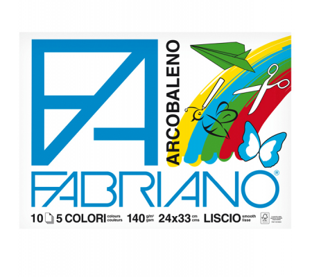 Album Arcobaleno - 24 x 33 cm - 10 fogli - 140 gr - 5 colori - Fabriano - 44312433 - 8001348149064 - DMwebShop