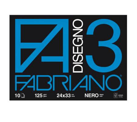 Album F3 - 24 x 33 cm - 10 fogli - neri - 125 gr - conf. 10 pezzi - Fabriano - 04001017 - 8001348107330 - DMwebShop