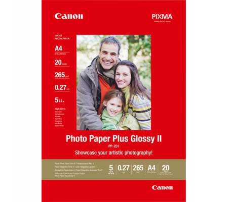 Carta fotografica Plus Glossy II PP-201 - A4 - 20 Fogli - Canon - 2311B019 - 4960999537269 - DMwebShop