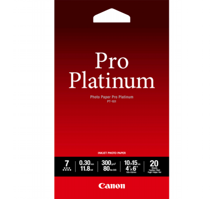 Carta fotografica PT-101 Pro Platinum - 4 x 6'' - 20 Fogli - Canon - 2768B013 - 013803092851 - DMwebShop