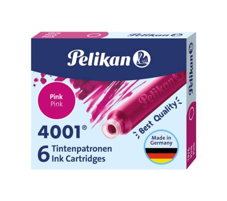 Cartucce inchiostro 4001 TP/6 - lunghezza 39 mm - rosa - conf. 6 pezzi - Pelikan - 100435993 - 4012700321077 - DMwebShop
